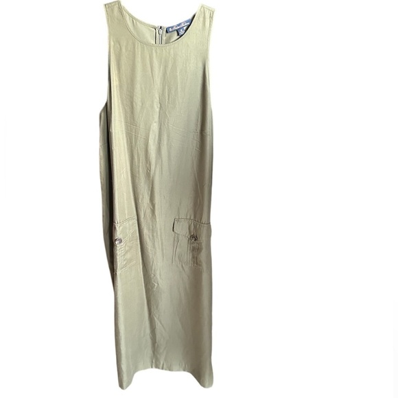 Brooks Brothers Lyocell Olive Midi Dress Size: 10 - Picture 3 of 10